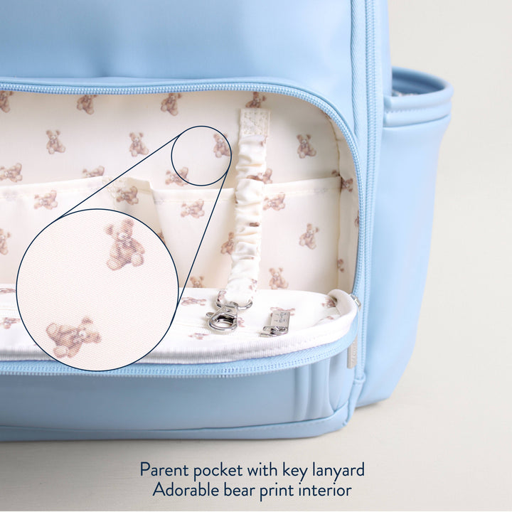 Itzy Ritzy -  Teddy Blue Boss Plus™ Backpack Diaper Bag