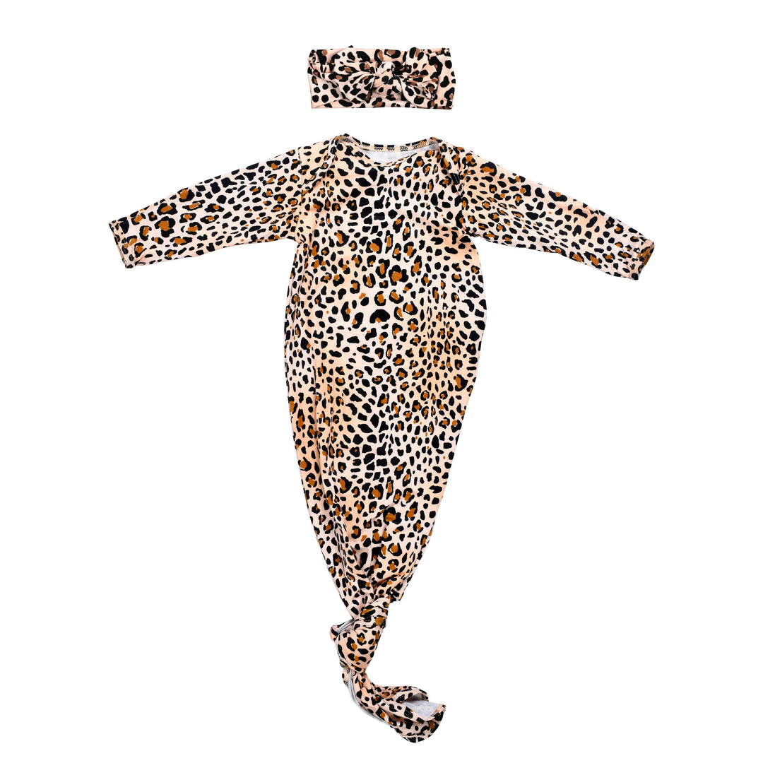 Bamboo - Leopard Print Knotted Gown