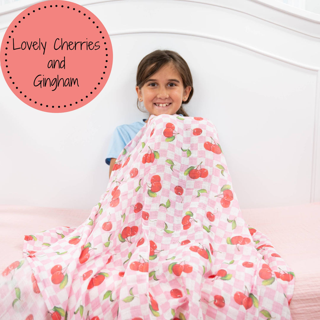 Cherry on Top Baby Muslin Swaddle Blanket