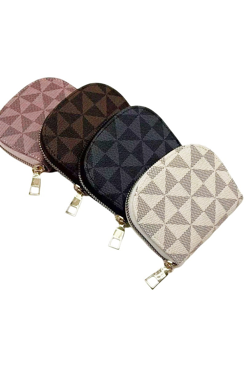 Tri-Pattern Zip Card Keeper — Mini Card Wallet, Major Wow!