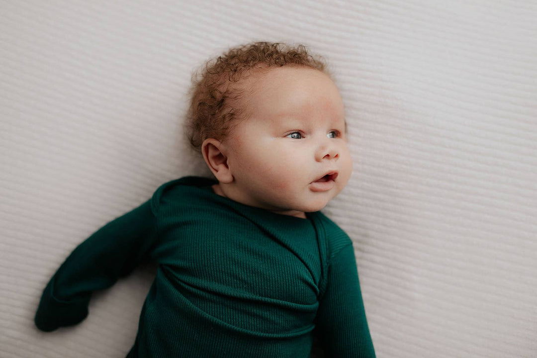 Bamboo - Ribbed Forest Green Ribbed Knotted Gown