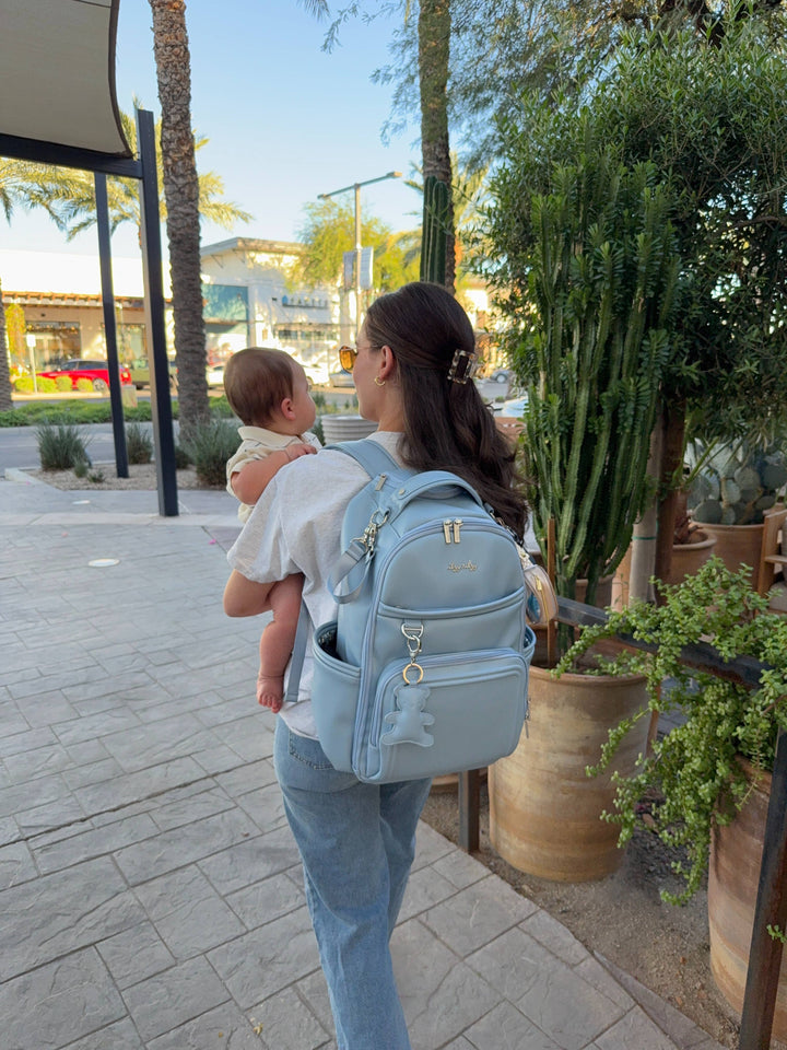 Itzy Ritzy -  Teddy Blue Boss Plus™ Backpack Diaper Bag