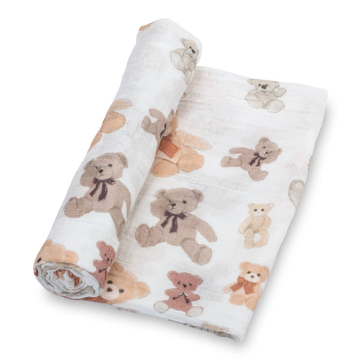 Bear Hugs Baby Muslin Swaddle Blanket