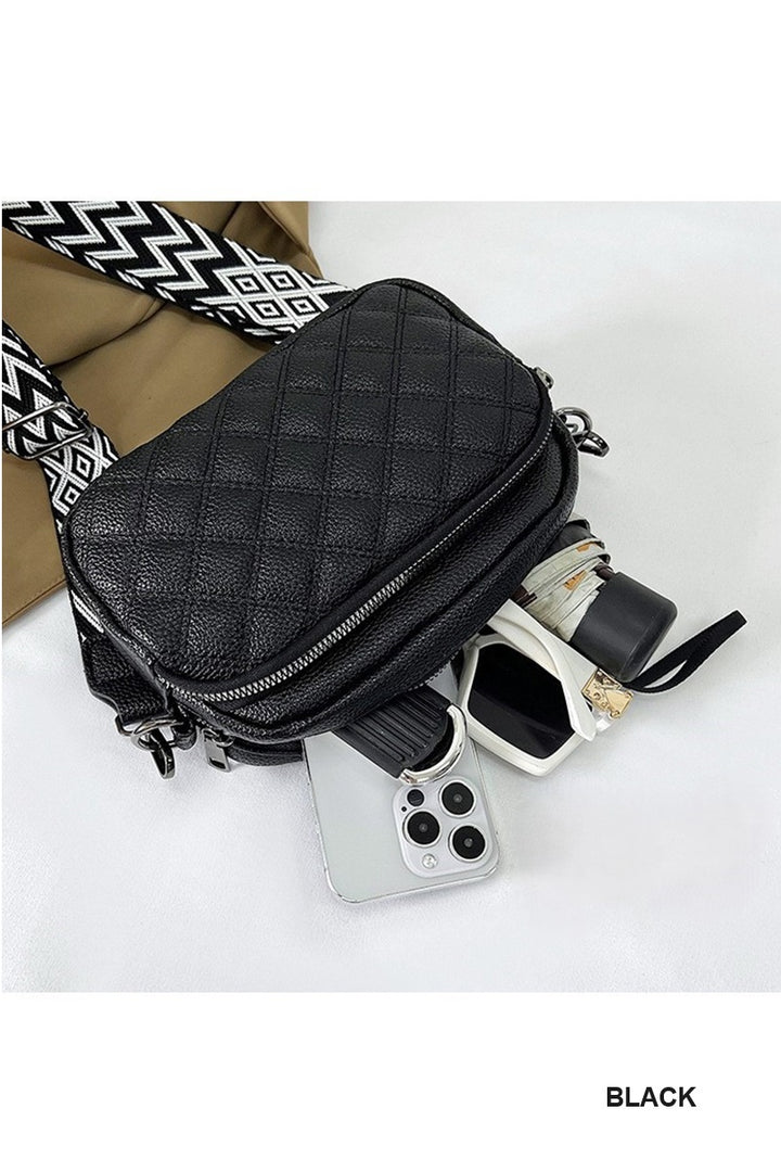 City-Chic Quilted Crossbody — “Grab-& Go” Luxe with Statement Strap