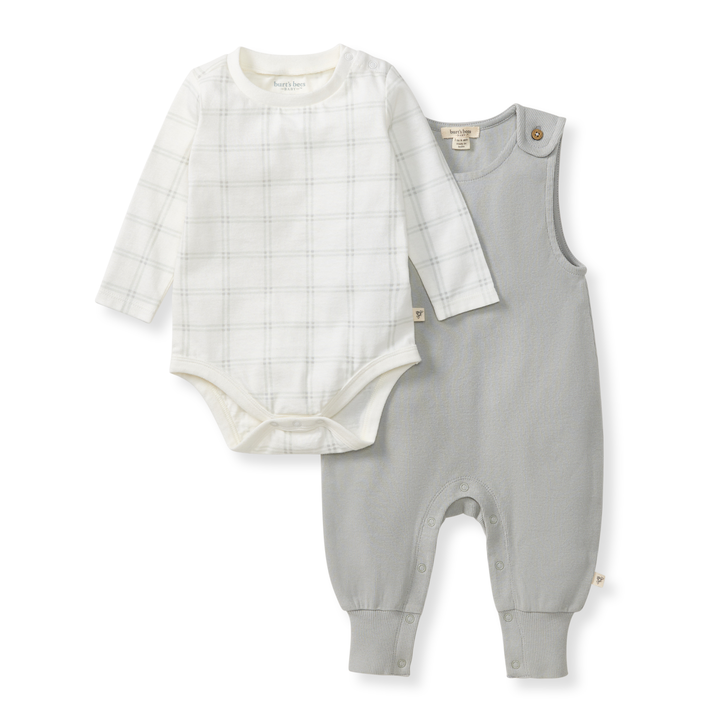 Burt's Bees Baby - Plaid Infant Boy Jumpsuit & Bodysuit Set