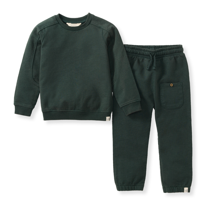 Burt's Bees Baby - Acid Wash Sweatshirt & Pants Set - Zucchini Green
