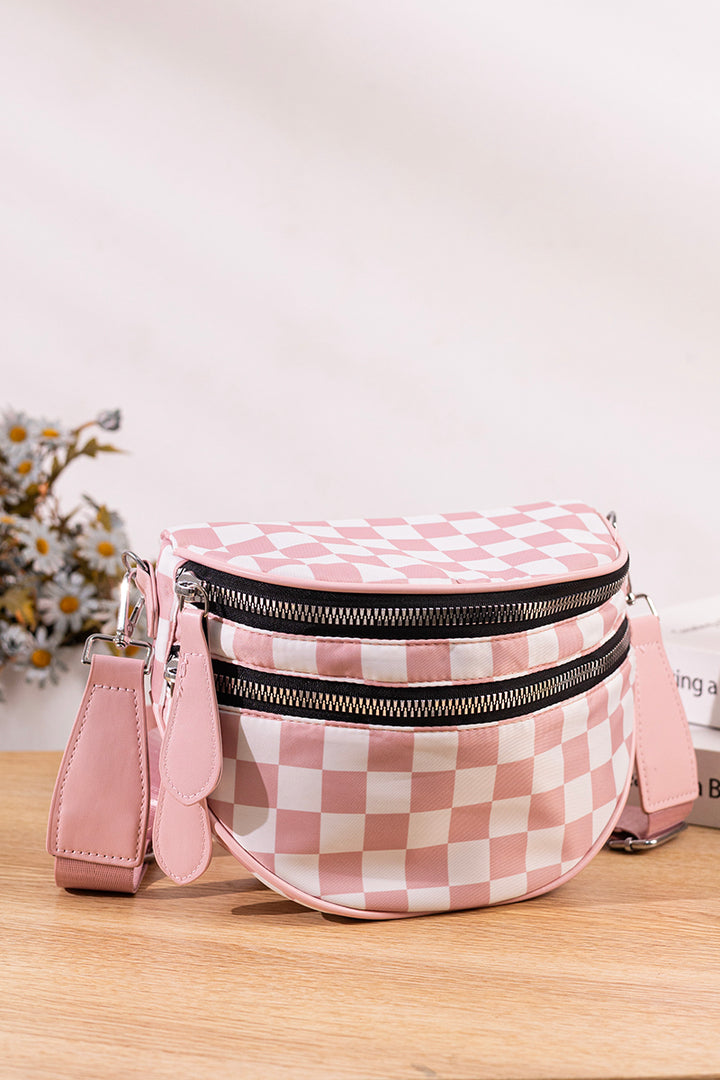 Checkmate Chic—Dual-Zip Crossbody 🏁✨