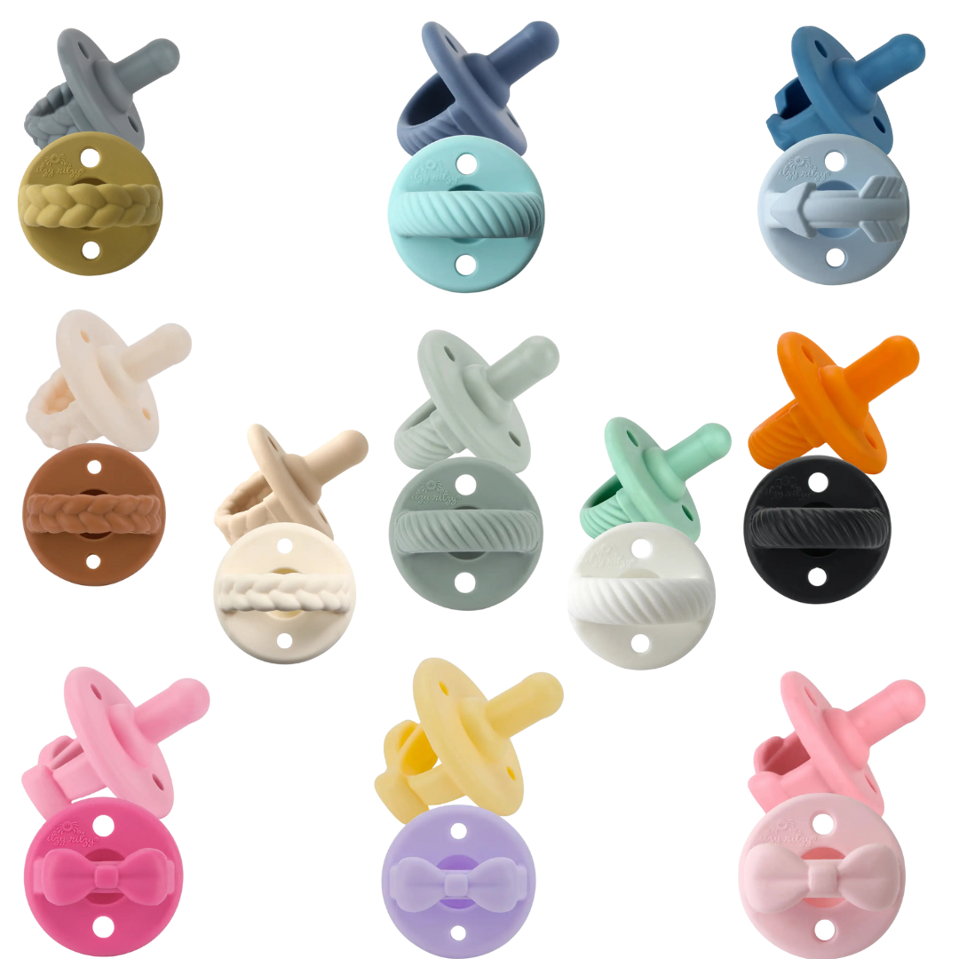 Itzy Ritzy Sweetie Soother™ Pacifier Sets (2-pack): Toast + Buttercream Braids