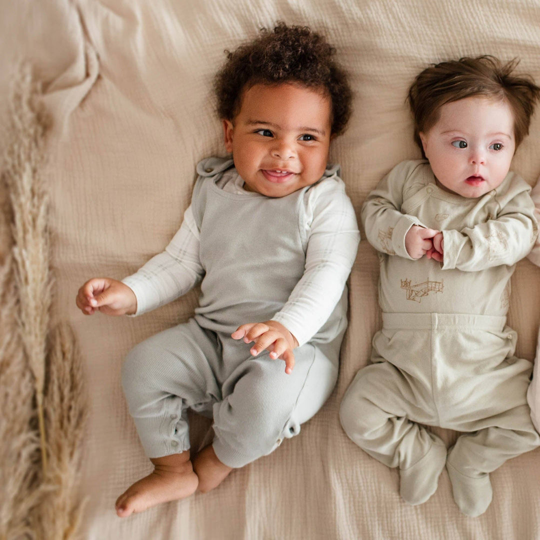 Burt's Bees Baby - Plaid Infant Boy Jumpsuit & Bodysuit Set