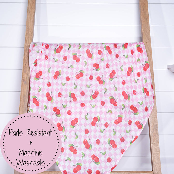 Cherry on Top Baby Muslin Swaddle Blanket