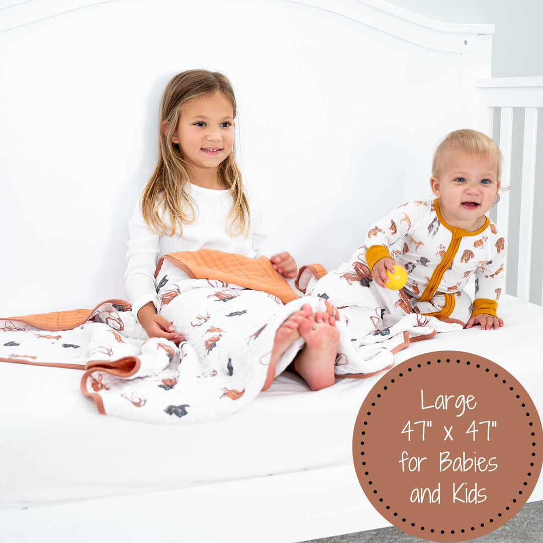 Life Is Better In Boots Western Baby Toddler Muslin Quilt