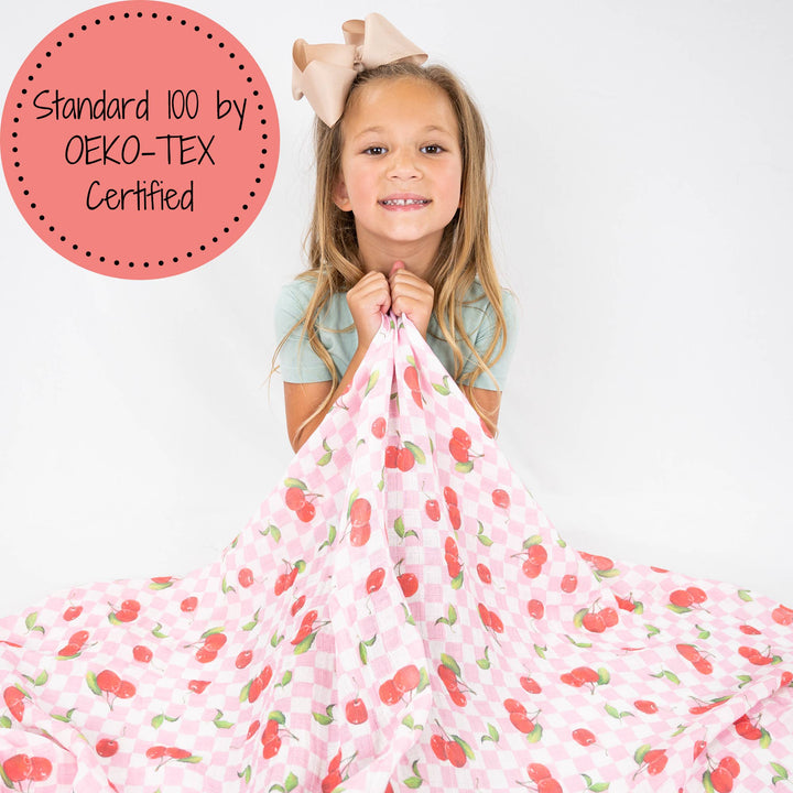 Cherry on Top Baby Muslin Swaddle Blanket