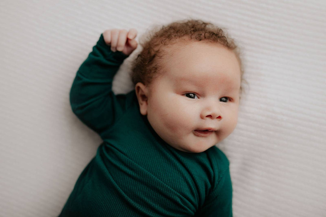 Bamboo - Ribbed Forest Green Ribbed Knotted Gown