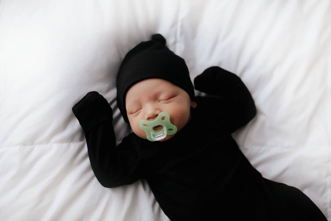 Bamboo - Black Ribbed Knotted Gown