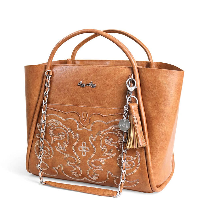 Itzy Ritzy - *NEW* Nash Saddle Boss Tote™ - Western Vegan Leather Tote