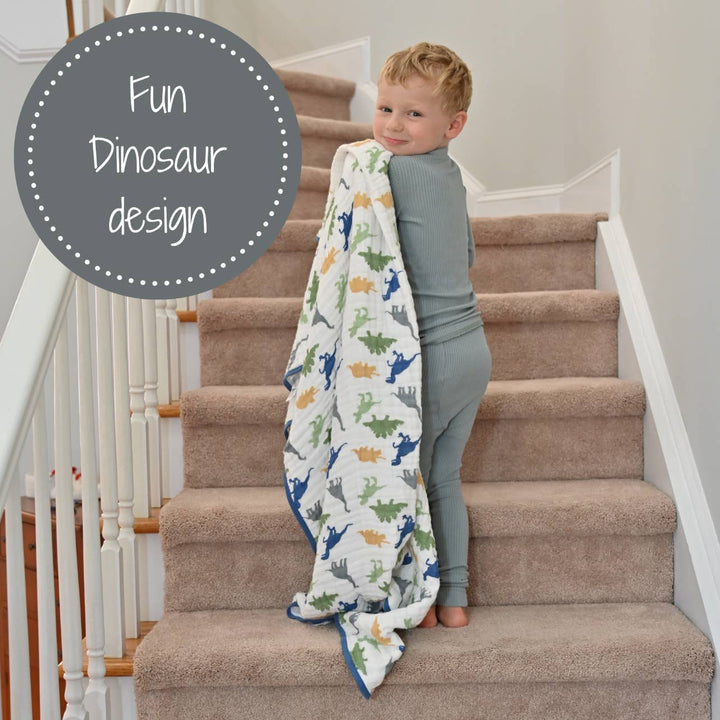 Rawr-Some Baby Toddler Muslin Dinosaur Quilt
