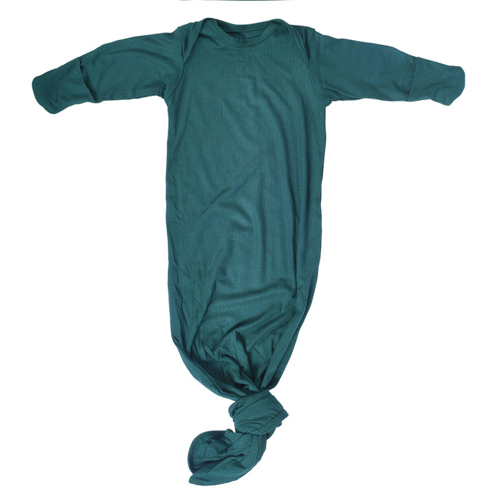 Bamboo - Ribbed Forest Green Ribbed Knotted Gown