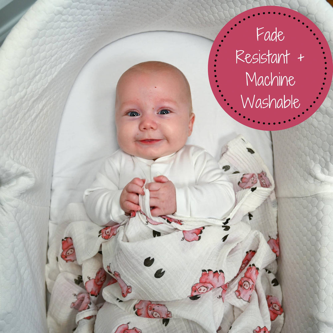 Pig- Oink Oink Muslin Swaddle BAby Blanket
