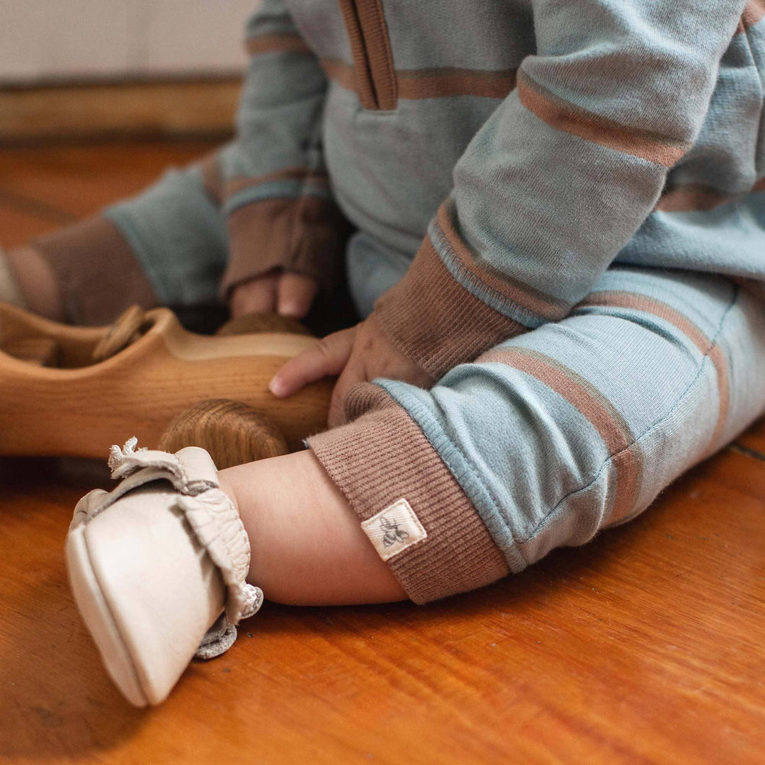 Burt's Bees Baby - Holland Stripe Infant Blue Jumpsuit
