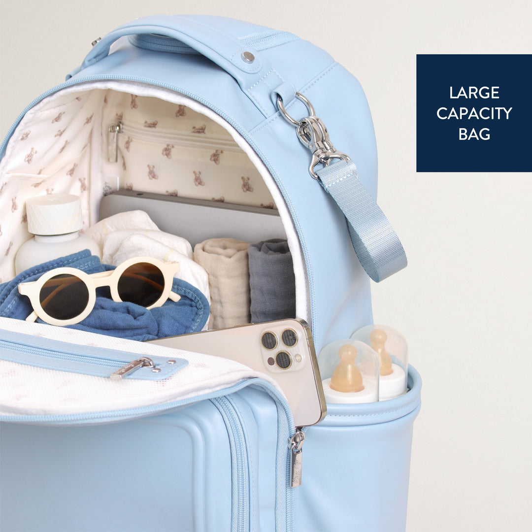 Itzy Ritzy -  Teddy Blue Boss Plus™ Backpack Diaper Bag