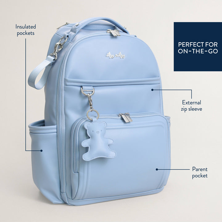 Itzy Ritzy -  Teddy Blue Boss Plus™ Backpack Diaper Bag