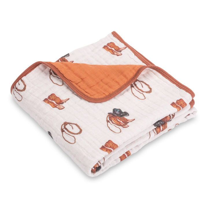 Life Is Better In Boots Western Baby Toddler Muslin Quilt