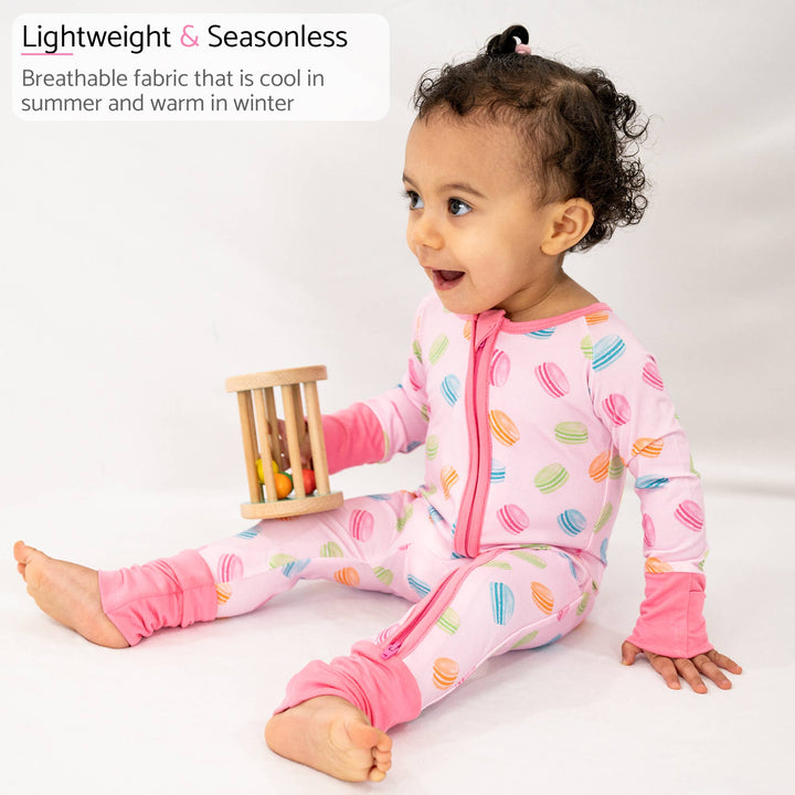 Le Macaron Baby Bamboo Pajamas , 2 Way Zipper