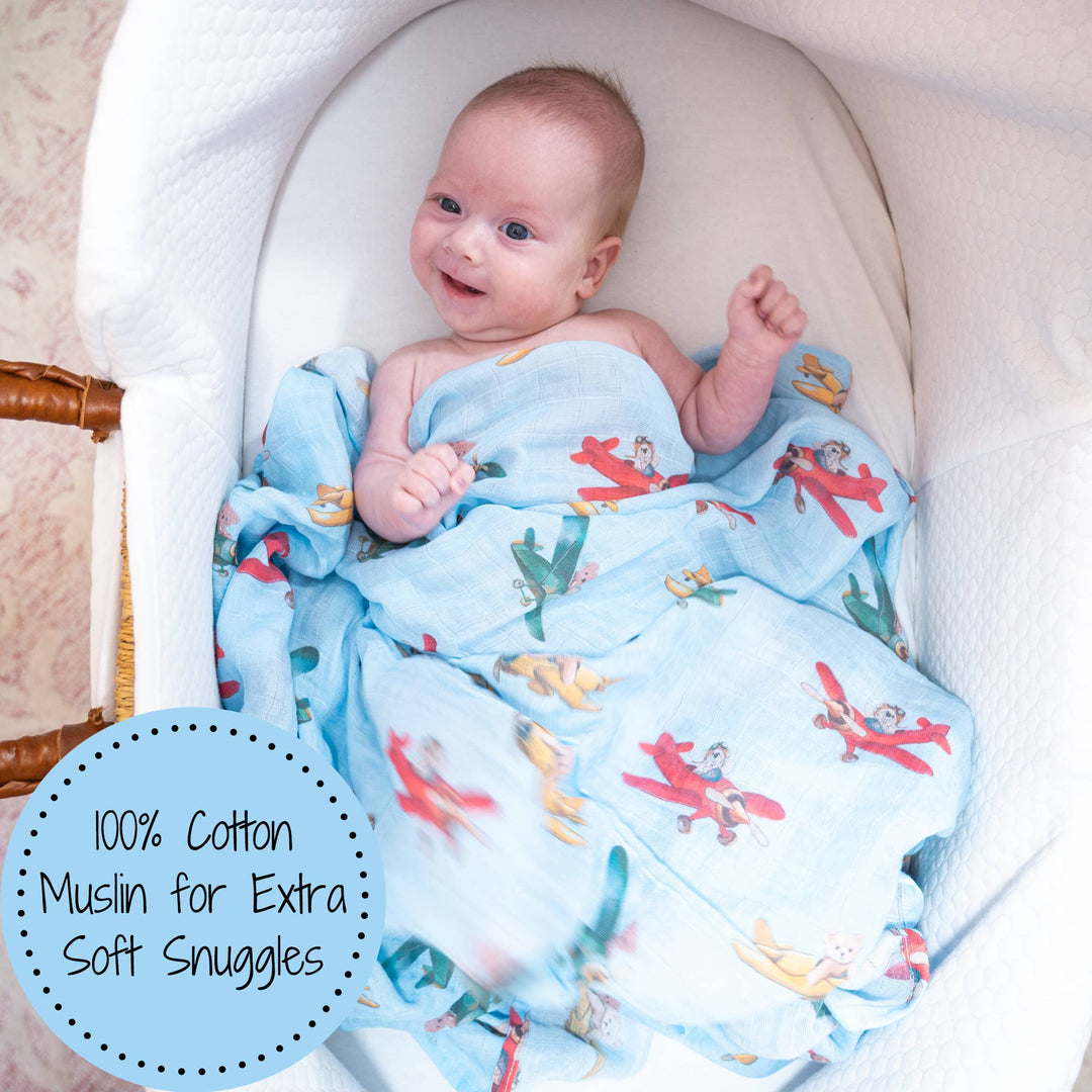 Pilot Paws Baby Muslin Swaddle Blanket
