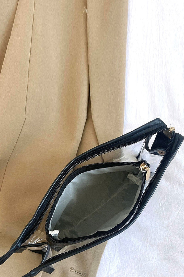 ClearView Chic—2-Piece Textured Travel Pouch Set