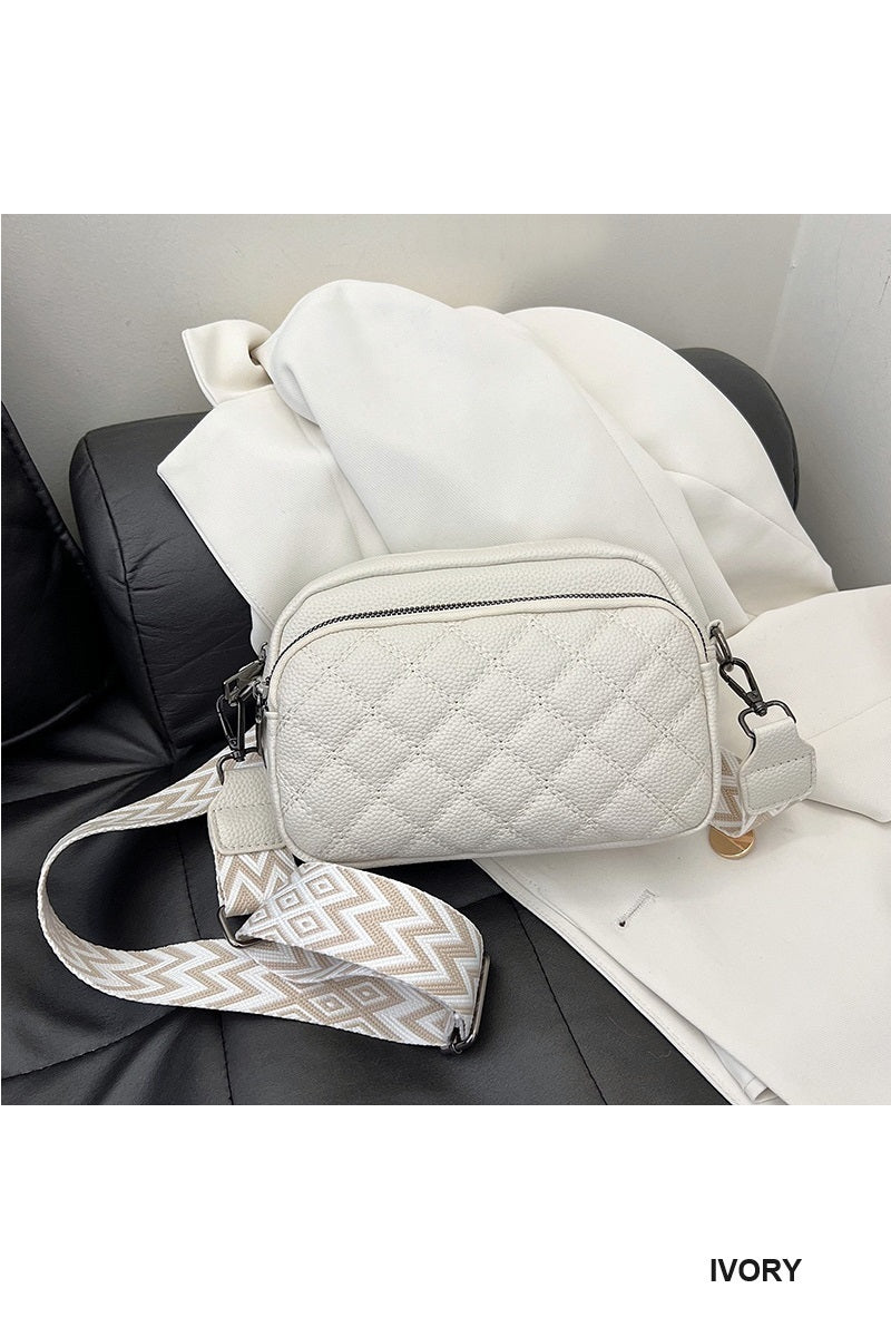City-Chic Quilted Crossbody — “Grab-& Go” Luxe with Statement Strap