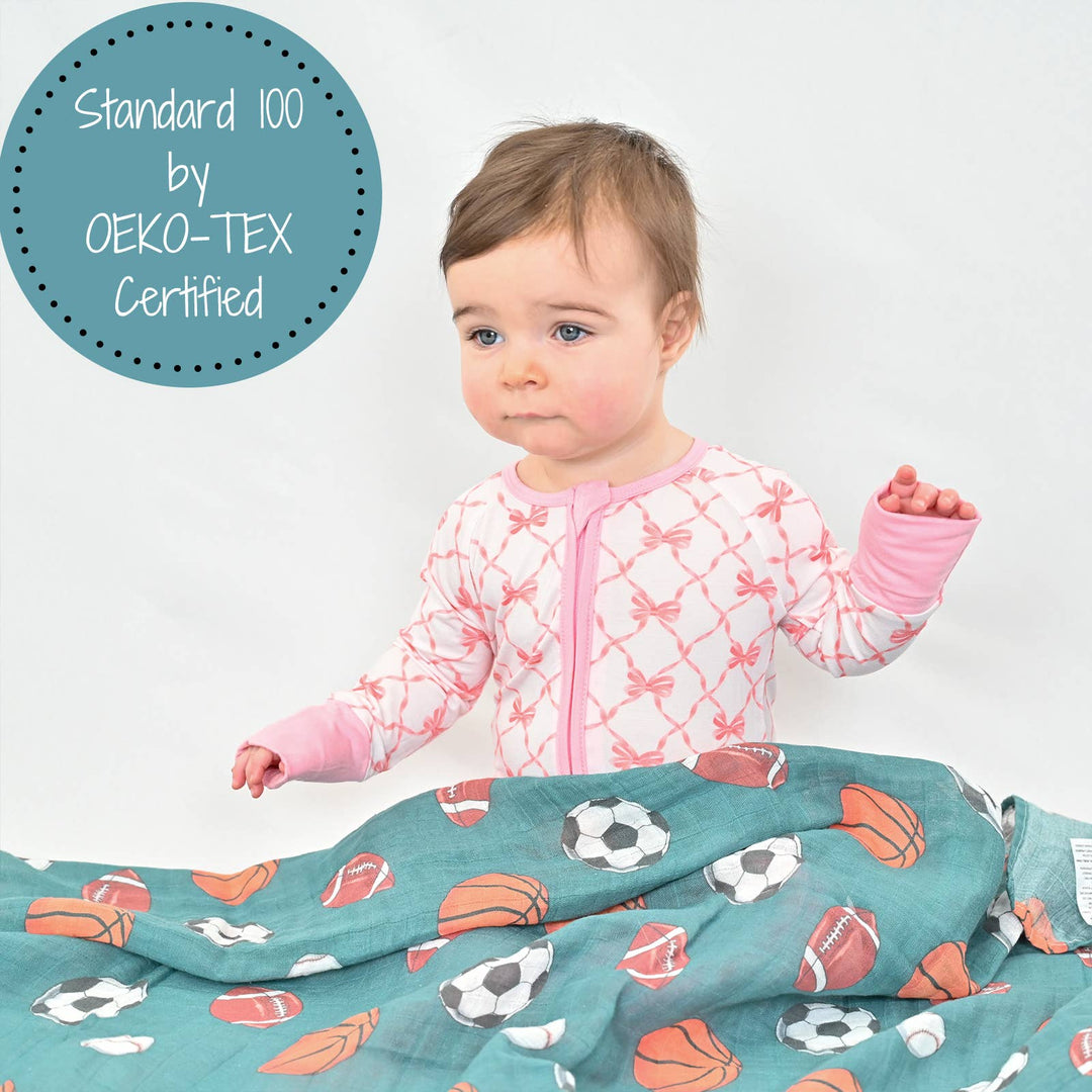 Little Athlete Sporty Theme Baby Muslin Swaddle Blanket