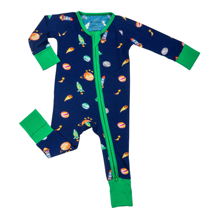 Beyond Space Baby Bamboo Pajamas, 2 Way Zipper