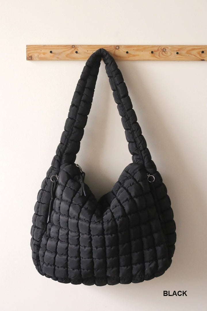 Cloud-Quilt Mega Tote — The “Carry Everything” Shoulder Bag 👜✨