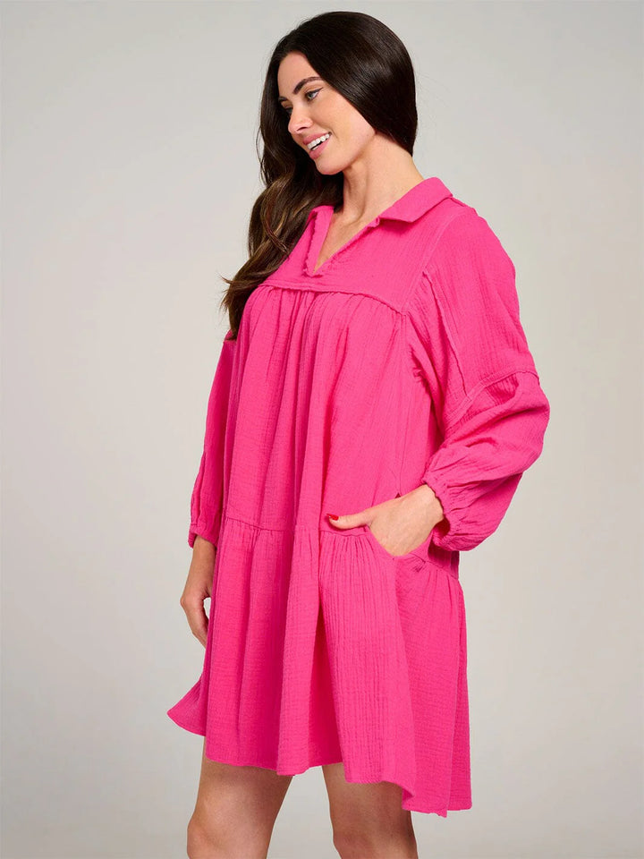 Ces Femme “Sea Breeze” Tiered Gauze Dress – Mint Green