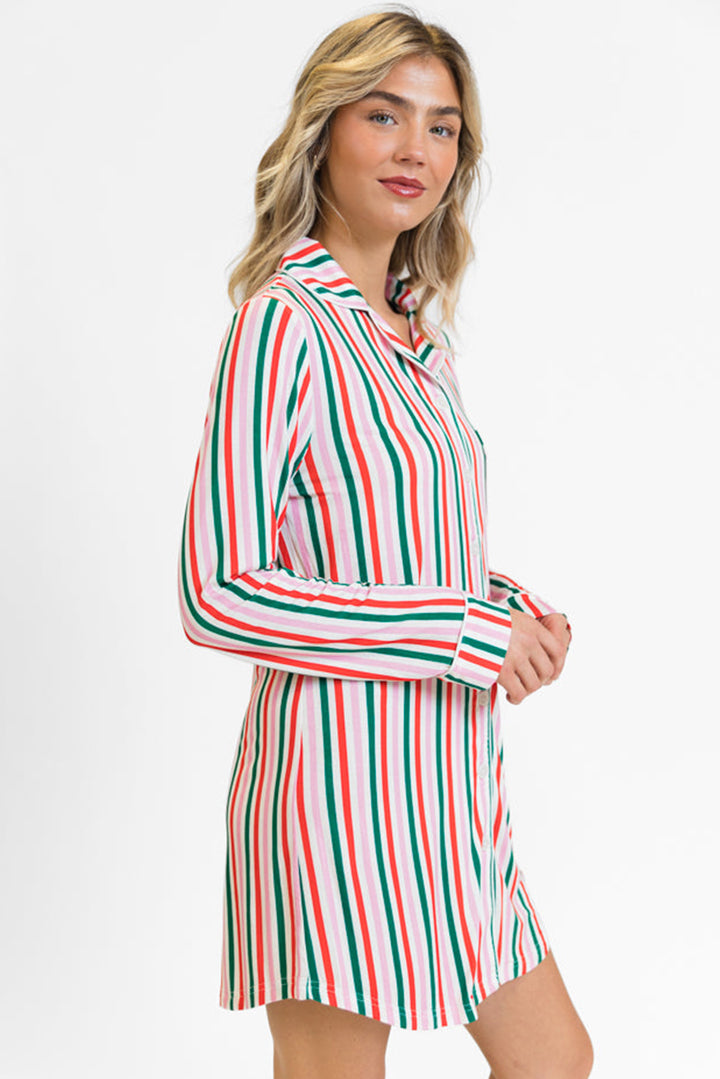 🎅 Luke & Estelle “Merry Morning Striped Nightshirt” – Cozy Christmas Comfort ❤️💚