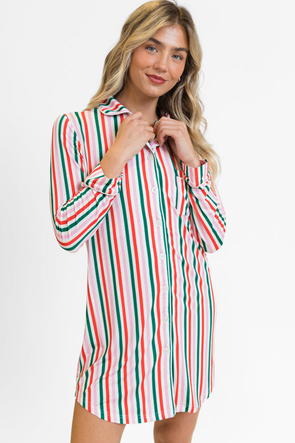 🎅 Luke & Estelle “Merry Morning Striped Nightshirt” – Cozy Christmas Comfort ❤️💚