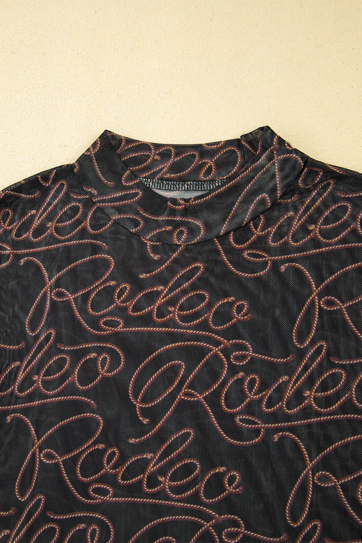 Midnight Rodeo Mesh Long Sleeve Top