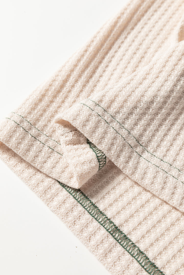 Weekend Rally Waffle Raglan – Forest & Ivory 🌿🤍