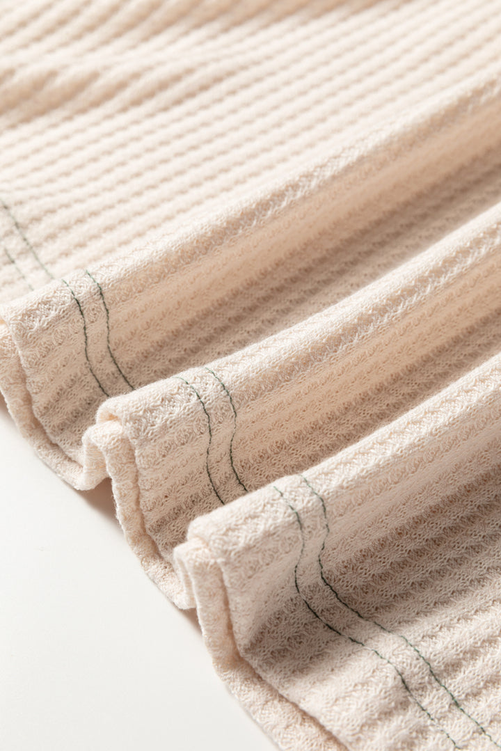 Weekend Rally Waffle Raglan – Forest & Ivory 🌿🤍