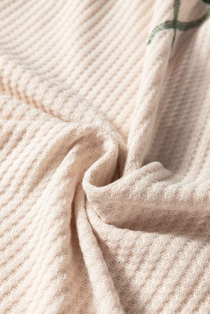 Weekend Rally Waffle Raglan – Forest & Ivory 🌿🤍