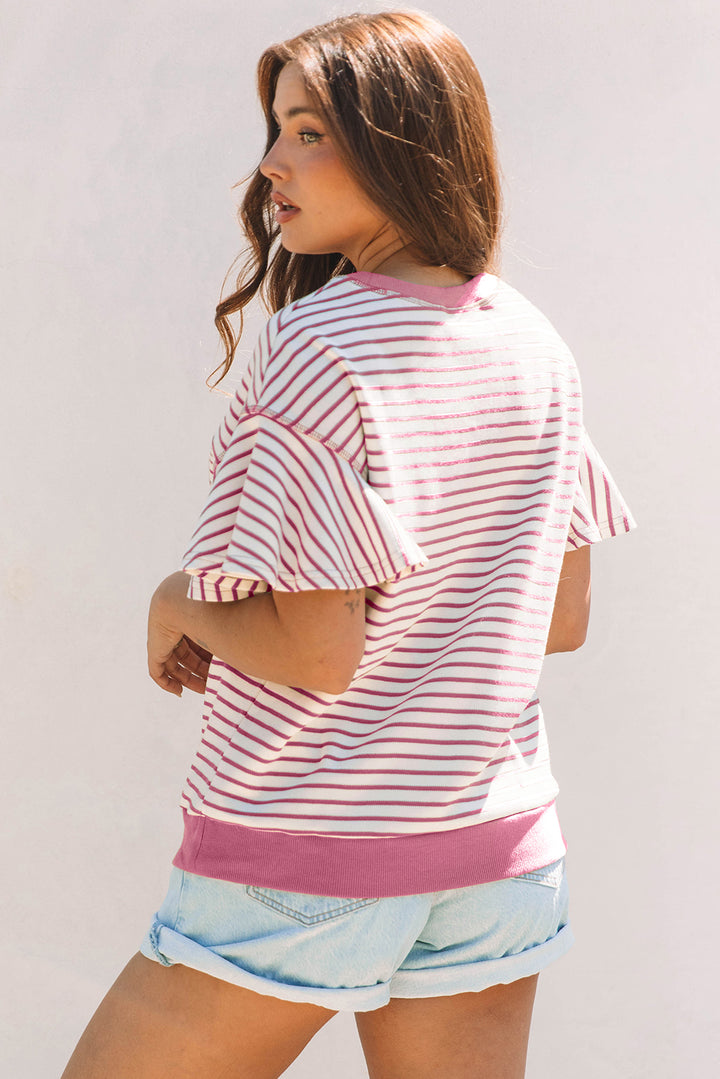 Pink Lemonade Flutter Stripe Tee