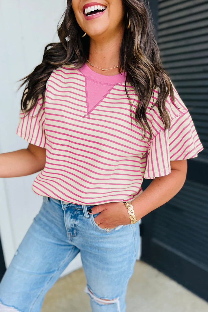 Pink Lemonade Flutter Stripe Tee