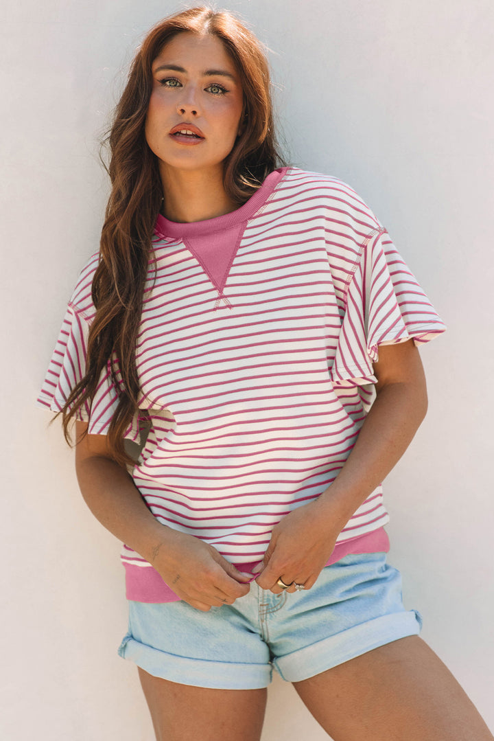 Pink Lemonade Flutter Stripe Tee