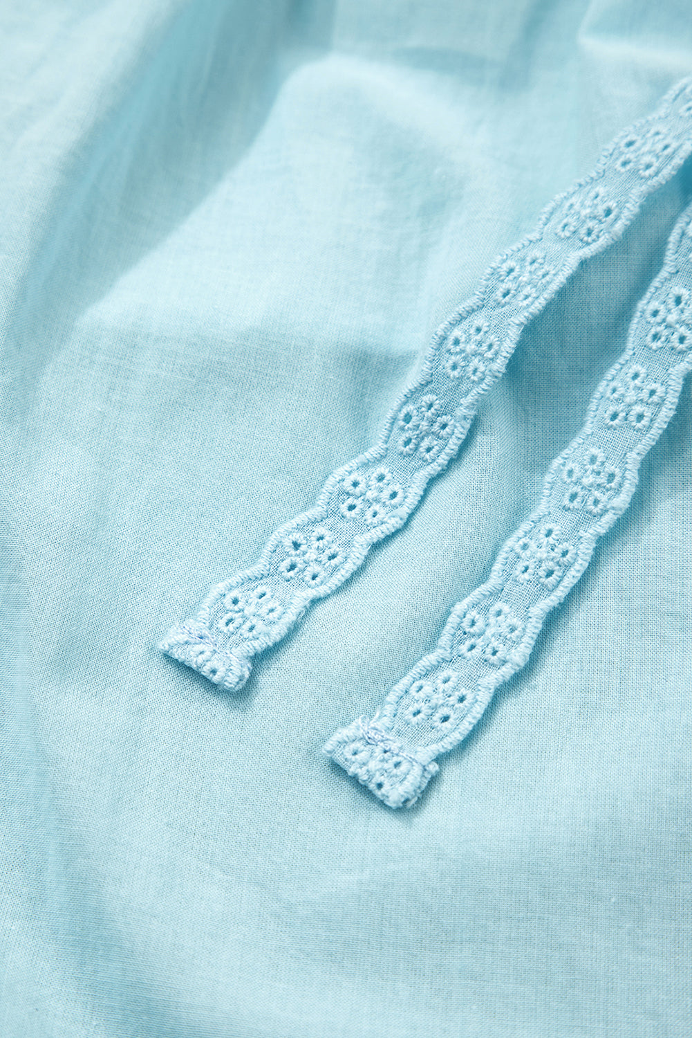 Sea Breeze Eyelet Ruffle Top – Sky Blue