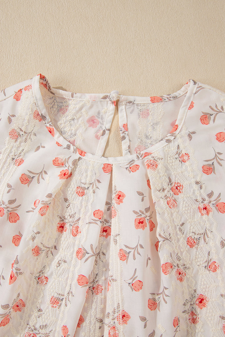 Sweet Apricot Lace Accent Garden Blouse 🌸