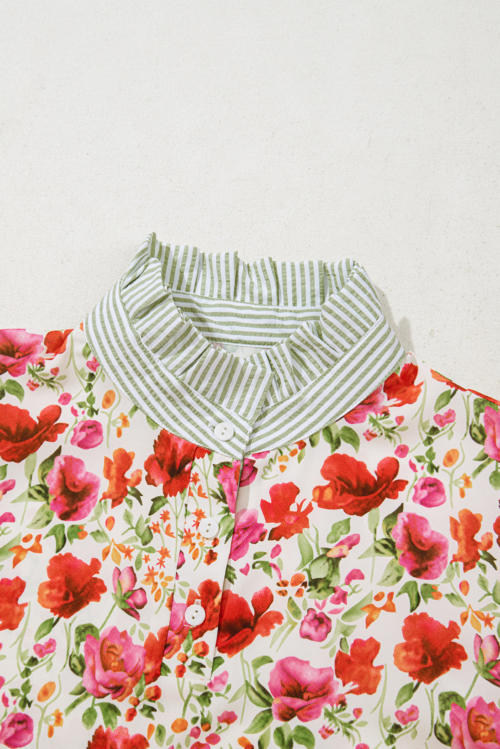 Bloom & Stripe Pop Collar Top 🌸