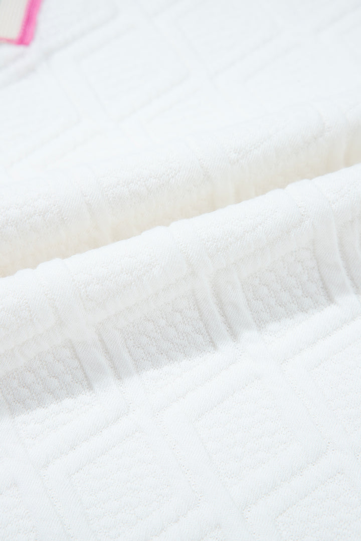 Courtside Crush Half-Zip Jacquard Top 💚💗