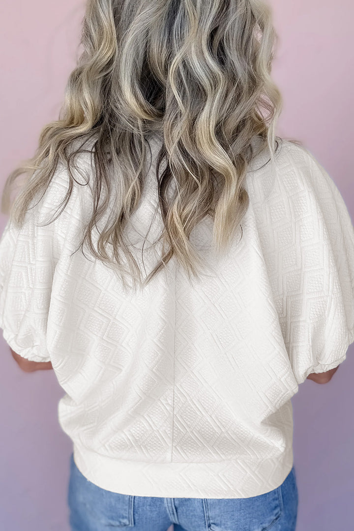 Courtside Crush Half-Zip Jacquard Top 💚💗