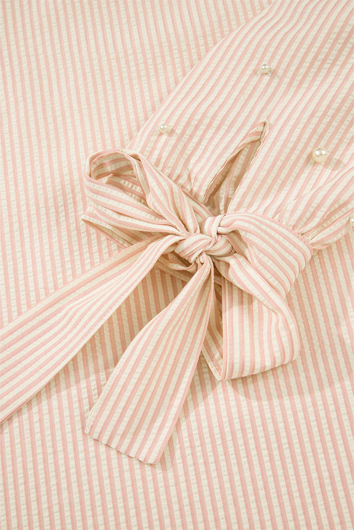 💗 Luke & Estelle “Sweet Peony Pearl Stripe Blouse” 💗