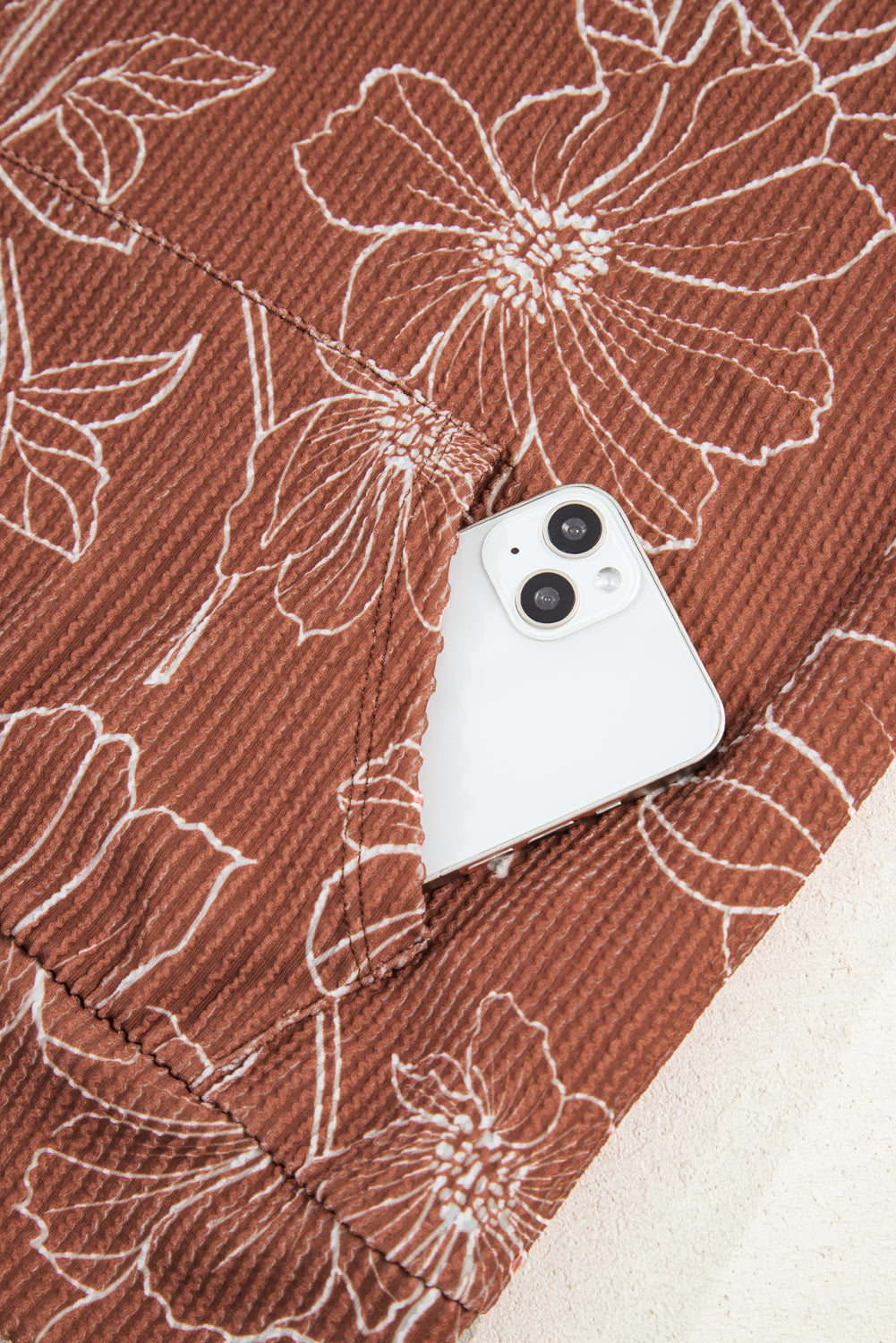 Terra Blossom Textured Hoodie